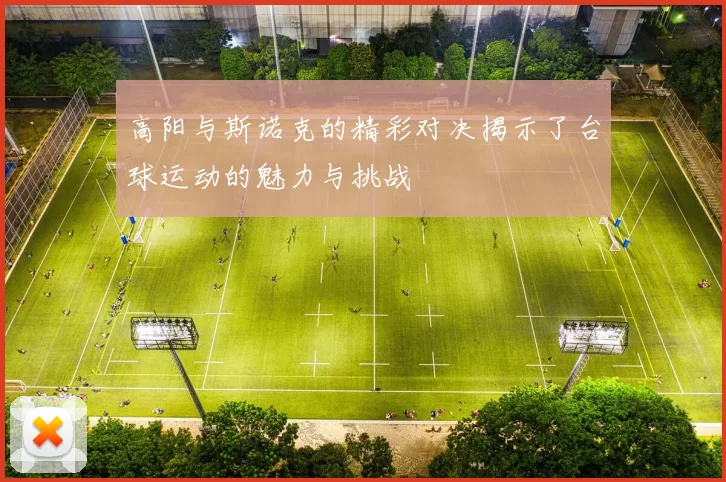 高阳与斯诺克的精彩对决揭示了台球运动的魅力与挑战